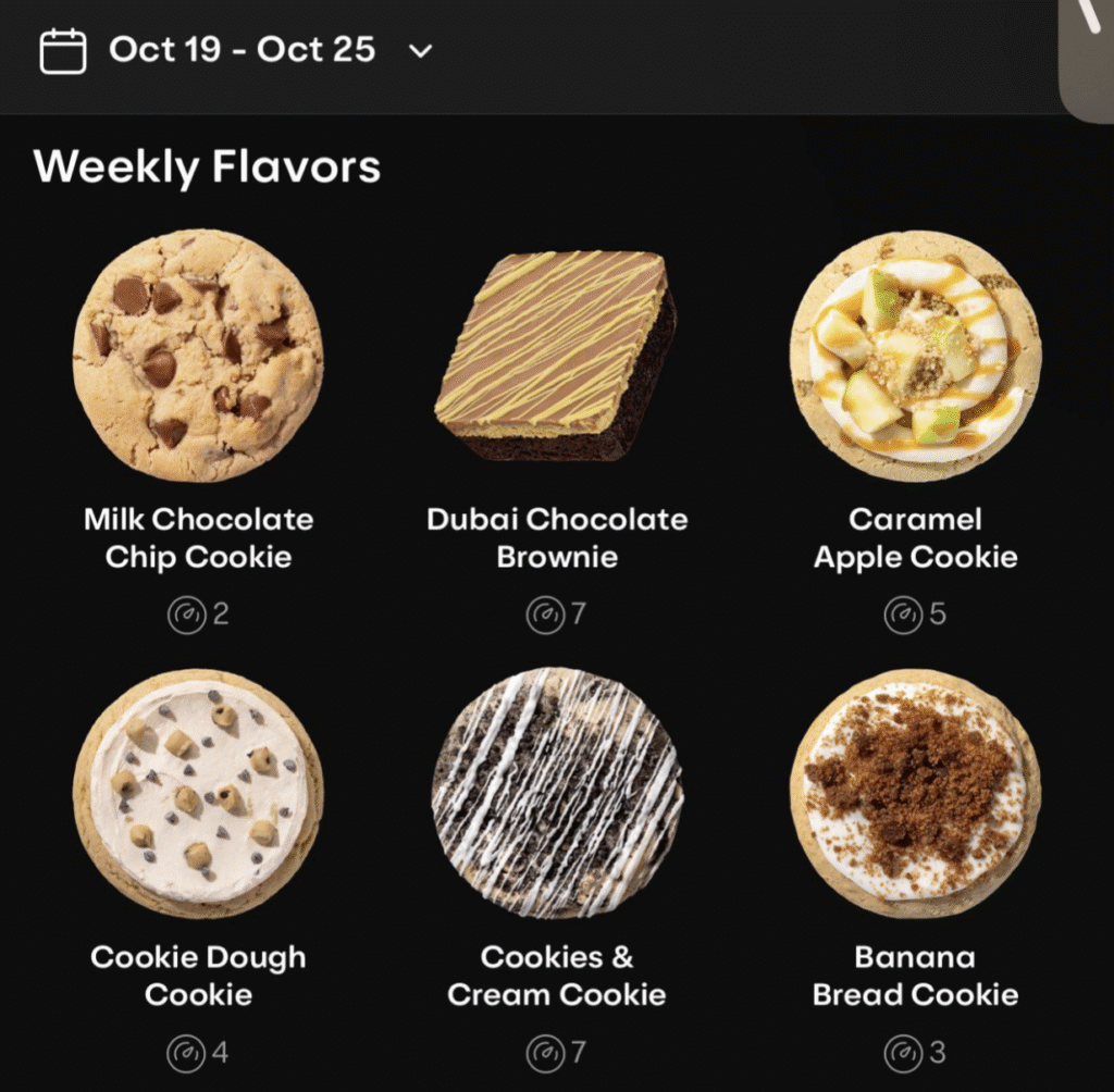 Crumbl Cookies Weekly Flavors
